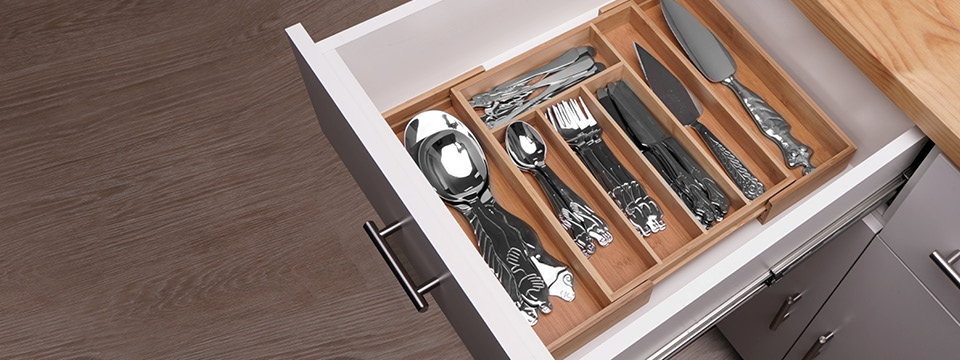 Flatware banner with forks, knives, and spoons