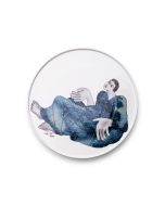 PLATTER ROUND 28cm - indigo girl