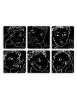 COASTER SET OF 6 - sketchbook black