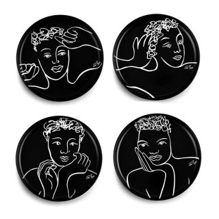 DINNER PLATE SET OF 4 - sketchbook black