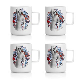 MUG SET OF 4 - pop art warm