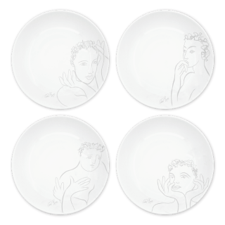 SIDE PLATE SET OF 4 - sketchbook grey