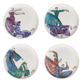 SIDE PLATE SET OF 4 - dancing girls 