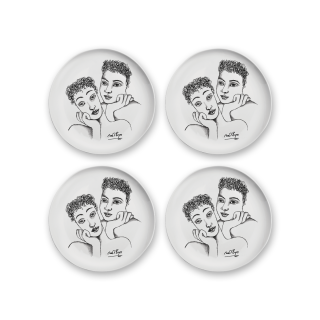 SIDE PLATE SET OF 4 - two of a kind