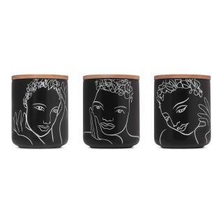 CANISTER SMALL SET OF 3 - sketchbook black mix