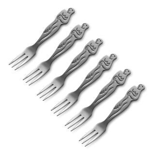 CAKE FORK SET OF 6  -  woman
