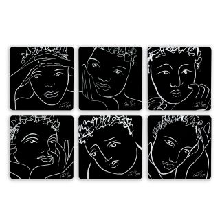 COASTER SET OF 6 - sketchbook black