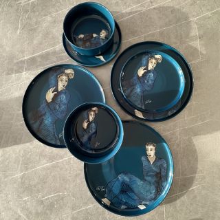 CEREAL / SOUP BOWL SET OF 4 - indigo blues