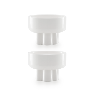 SMALL FOOTED BOWL SET OF 2 - wavy
