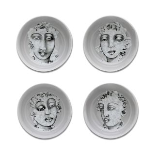 CEREAL / SOUP BOWL SET OF 4 - succulent faces