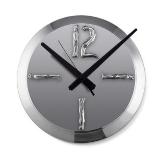 WALL CLOCK LARGE - woman man - silver