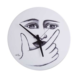 WALL CLOCK LARGE - wait a second - white