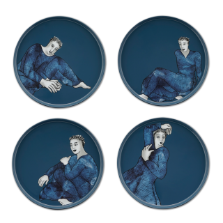 DINNER PLATE SET OF 4 - indigo blues