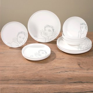 DINNERWARE 12pc SET - sketchbook grey