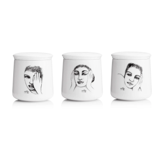 CANISTER SET OF 3 - sketchbook mix