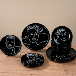 DINNERWARE 12pc SET - sketchbook black